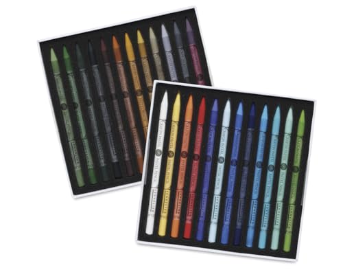 SENNELIER Pastel Pencil Set, 24 Full Size Pencils, Landscape Set, Magnetic Cardboard Box (N132340.03)