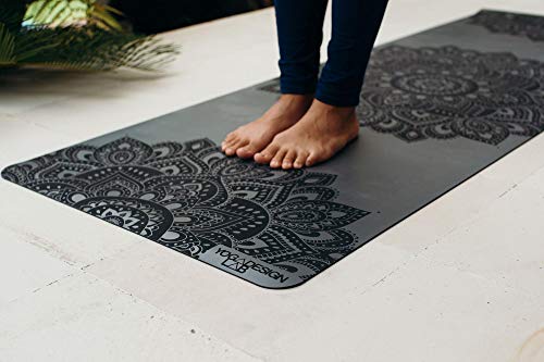 YOGA DESIGN LAB | The Infinity Mat | Luxurious Non-Slip Design Provides Unparalleled Grip to Support and Align You Beautifully | Eco-Friendly | w/Carrying Strap! - color: Mandala Charcoal, size: 3mm
