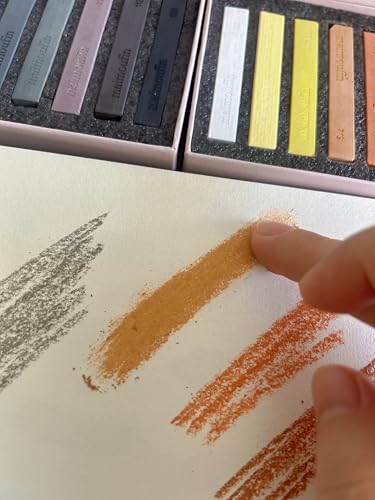 12-Pack Earth Tone Square Soft Pastels&24 Colors Soft Pastel Pencils