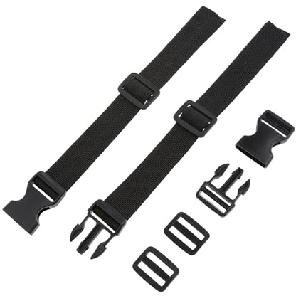 BESPORTBLE Buckle Straps Set: Black Nylon Adjustable Buckle Straps with Quick Release for Backpacking, Outdoor Activities Securing Yoga Mats Tents and Luggage, No Sewing Kit