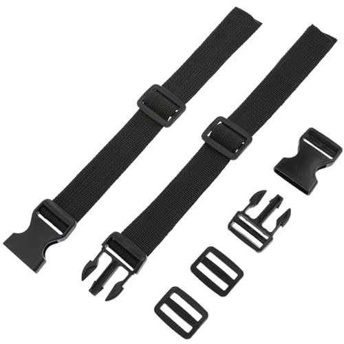 BESPORTBLE Buckle Straps Set: Black Nylon Adjustable Buckle Straps with Quick Release for Backpacking, Outdoor Activities Securing Yoga Mats Tents and Luggage, No Sewing Kit