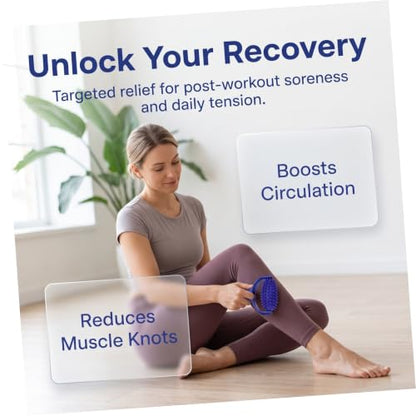Blue Yoga Massage Stick Roller Manual Body Massager for Muscle Relief | ABS and PVC Build, Portable Lightweight Design, Easy to Use Anytime Anywhere, for Sedentary Users