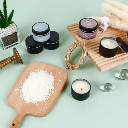 SAEUYVB Candle Making Kit with Wax Melter, Candle Making Kit for Adults - DIY Starter Soy Candle Making Kit/Supplies-Perfect as Home Decoration - size: 15 pcs candle tins kit