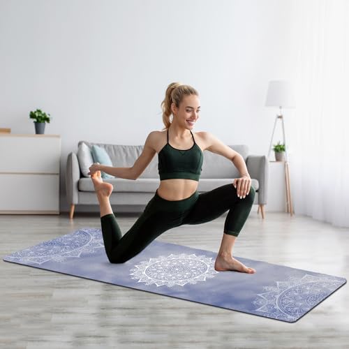 FOLAI Extra Thick Yoga Mat 6mm - color: Mandala Blue