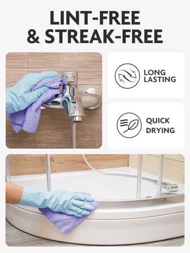 Fantasticlean Microfiber Cleaning Cloth Roll- 40 Sheets, 12"x12" (Lavender) - color: Lavender, size: 40 pack