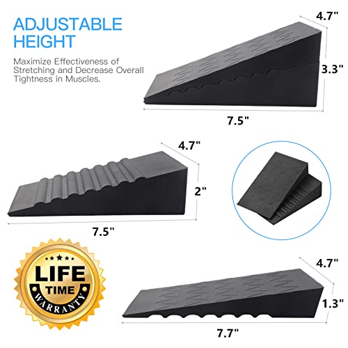 Squat Wedge Height Adjustable Slant Board for Heel Elevated Squats Calf Stretcher Block Enhance Mobility And Strength Performance - color: A: Dark-Rubber-3Heights