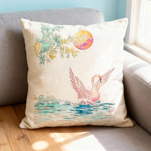 TIAMECH A4 Reusable Swan Lake Stencil for Painting | Spread Wings Swan Moon Layering Template, DIY Wall Art, Wood Furniture, Scrapbook & Crafts (8.3x11.7inch) - style: Swan Lake