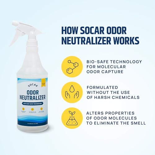 SOCAR CHEMICAL - Odor Neutralizer Eliminates odors for Home, Office, Gym, Car. Eliminates Unwanted Smells from Pets, Cooking, Sports Gear, Urine, Vomit & Unwanted, Strong Odor 32oz Liquid Spray - size: 32 Fl Oz (Pack of 1)