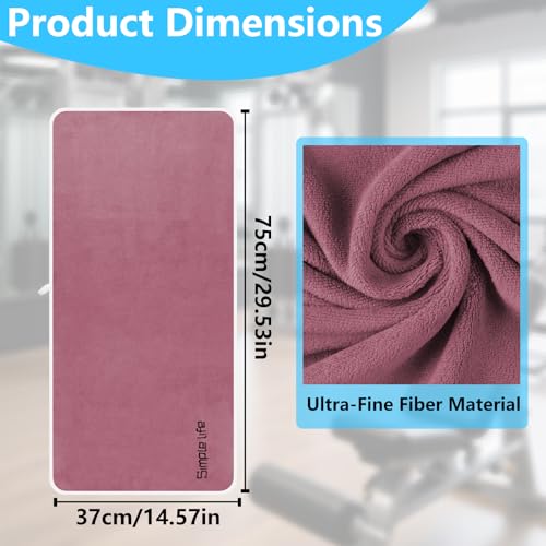 Guirnd Microfiber Gym Towels, Women & Men Quick Dry Workout Towels, Super Soft Sports Towel for Fitness, Yoga, Swimming, Running, Outdoor Sports (Blue + Pink)