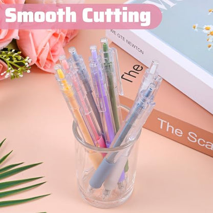 28 Pcs Pen Craft Knife Set Precision Cutting Tool Pen Craft Knife with 16 Steel and 5 Ceramic Cutter Head Retractable Cutting Tools for DIY Scrapbooking Cartoon Cutter Pattern