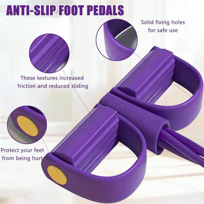 Pedal Resistance Band with Handle, 6-Tube Elastic Yoga Pedal Puller