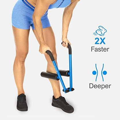 DoubleUP Roller D4 Leg & Arm Massager, Metal Frame + 4 Rollers, Blue - color: Blue