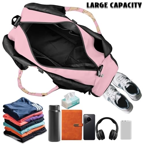 Yoga Gym Bag with Removable Adjustable Shoulder Strap, Shoe Compartment & Top Yoga Mat Holder 17.72x8.66x9.84in - color: Cute Yoga Dog Puppy Print