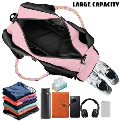 Yoga Gym Bag with Removable Adjustable Shoulder Strap, Shoe Compartment & Top Yoga Mat Holder 17.72x8.66x9.84in - color: Cute Yoga Dog Puppy Print
