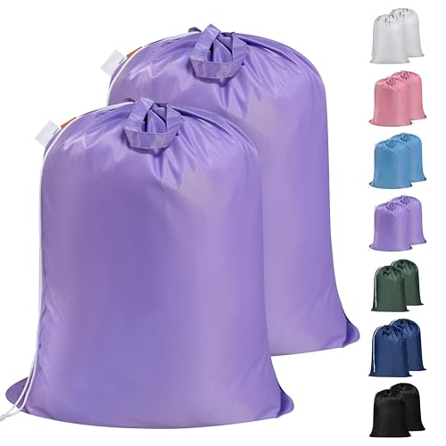 Polecasa 2 Pack Extra Heavy-Duty Laundry Bag with Handles, Purple, 28x36" - color: Purple, size: 28" x 36" | 2 Pack