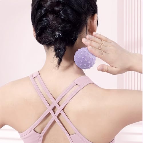 WOVTE Massage Lacrosse Ball Set for Sore Muscles, Shoulders, Neck, Back, Foot, Body, Deep Tissue, Trigger Point, Muscle Knots, Yoga and Myofascial Release - color: Light-blue Pink Purple
