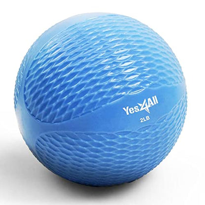 Yes4All Weighted Toning Balls for Exercise, Soft Medicine Balls for Exercise, Pilates, Yoga, Balance, Flexibility, 2-10lbs - color: Blue, style: B. Diamond Grip - Knurl