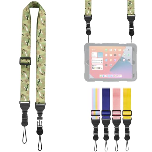 FIEIL Adjustable Shoulder Strap, Nylon Camera Strap, Comfortable Neck Strap for iPad, Cellphone Tablet, Camera, Laptop, Binocular, Luggage Bag (Camouflage Universal Lanyard) - color: Camouflage