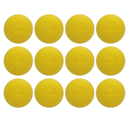 Velocity Lacrosse Balls - 9가지 색상 선택 가능, 1, 2, 3, 6, 18, 60, 120 (케이스) 팩 - color: 옐로우, size: 12 Balls, style: 연습용 공