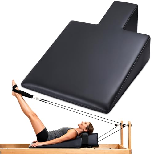 TOBWOLF Pilates Wedge Cushion, Non-Slip Workout Wedge for Reformer | Removable Wedge Mat, 13.5° Incline, Prenatal Support, Beginner Friendly, Home & Studio, Easy-Clean PU Leather