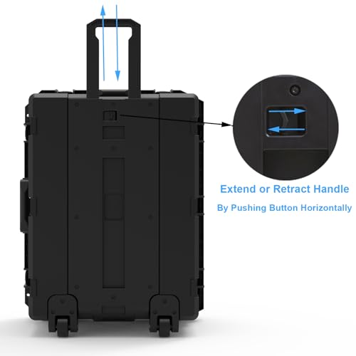 Regetek Waterproof Hard Case 32 x 25 x 18 Inch, Equipment Roller Case with Wheels,Customizable Foam, for Electronic, Tool, camera, lenses, Camcorder,Drone, IP67, Shockproof, Inner 25.8" x19.2" x 15.1"
