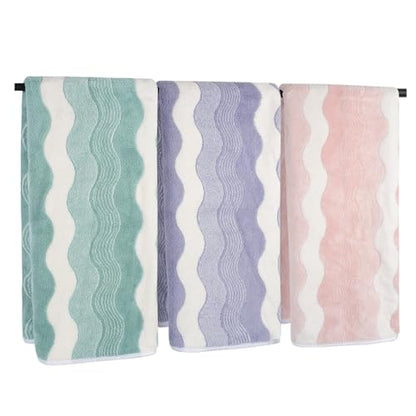 SINLAND Microfiber Bathroom Hand Towels, 16 x 31 Inch, 3Pack - color: Assort1x3