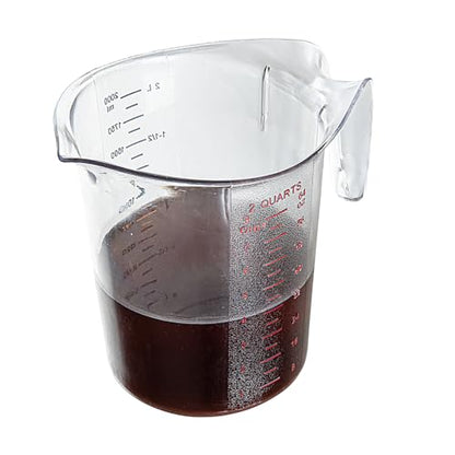 Restaurantware Plastic Measuring Cup - Chef 101 Measuring Jug with Dual Unit Markings, Dishwasher Safe - Clear Measuring Cup for Kitchen, Restaurants - size: 7.75" × 6.00" × 7.50"