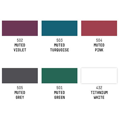 Liquitex Soft Body Acrylic Paint, 6 x 59ml (2-oz), Muted Collection + White | Low Viscosity, Highly Pigmented, Satin Finish, Retains Subtle Brush Strokes, Great Surface Coverage, Highly Versatile - style: Muted Collection 6 x 59ml (2-oz)