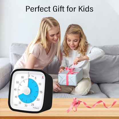 Yunbaoit Visual Timer for Kids, Silent 60-min Countdown Timer, Black Blue - color: Black Blue