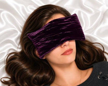 Handmade Luxe Serenity Eye Pillow - All-Natural Flaxseed - Unscented or Lavender Scented – Weighted Eye Mask for Yoga, Meditation, Hot & Cold Therapy - color: GRAPE, style: LAVENDER SCENTED