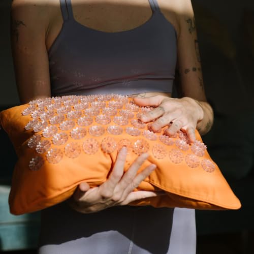 ShaktiMat Acupressure Pillow, Neck & Shoulder Relief, Premium Level 1 Amber | Relaxation, Massage Muscles, Aid Sleep, Unlock Inner Tension, Similar to Acupuncture, Made with Organic Cotton & ABS spikes - color: Premium-amber, size: Level 1