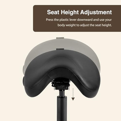 Ergonomic Saddle Chair, Adjustable Rolling Stool with Forward Tilt - color: Black