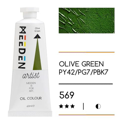 MEEDEN Artist Grade Oil Paint: Olive Green - 60ml/2oz Tube | Professional Art Paints and Supplies for Canvas Painting - color: Olive Green, size: 2 Fl Oz (Pack of 1)