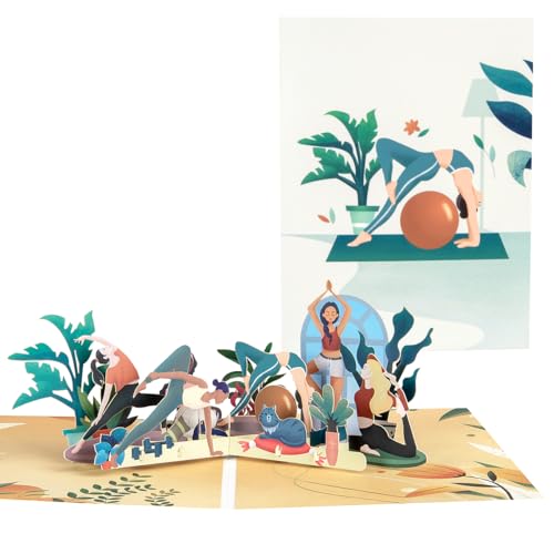 Yoga Pop Up Card, 3D Yoga Birthday Card, Mother's Day Card | Anniversary Card for Mom Girls Women. - color: Yoga Card