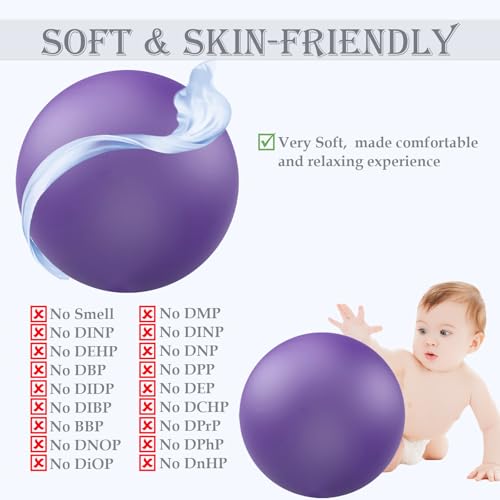 Soft Pilates Yoga Ball, Small Exercise Ball, Mini Rubber Workout Equipment - color: Purple