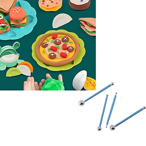 Walfront 4 Pcs Modeling Ball Tools Double Ended 8 Ball Stainless Steel Dotting Modeling Tools Clay Indentation DIY Ceramics Pottery Carving Tool Embossing Sculpting Set