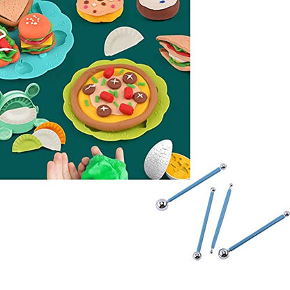 Walfront 4 Pcs Modeling Ball Tools Double Ended 8 Ball Stainless Steel Dotting Modeling Tools Clay Indentation DIY Ceramics Pottery Carving Tool Embossing Sculpting Set