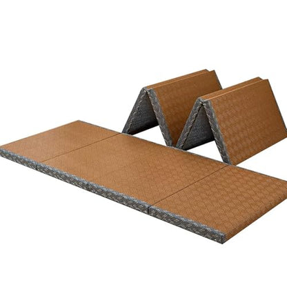 Japanese Tatami Mat, Tatami, Rug, Foldable Mattress, Roll up Rug, Japanese Floor Mattress, Floor Sleeping Japanese Futon Mattress, Meditation Yoga, Zen - size: Brown-90×200×3.5cm