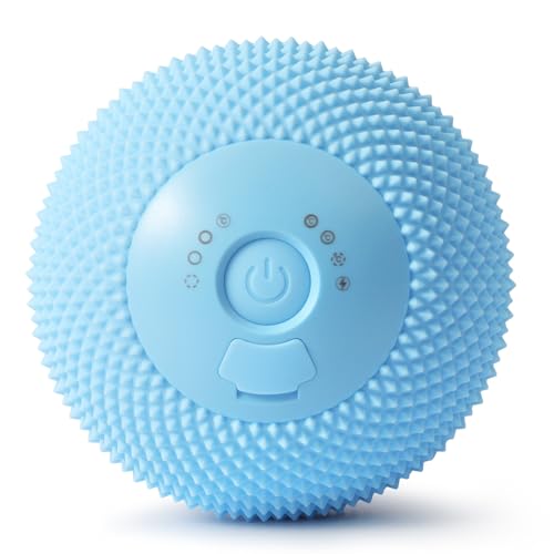 Vibrating Massage Ball with Heat, 7 Modes & Memory Function, Portable Deep Tissue Massage Ball for Back, Shoulders, Hips, Legs & Feet, Rechargeable Muscle Massager (Blue) - color: Blue