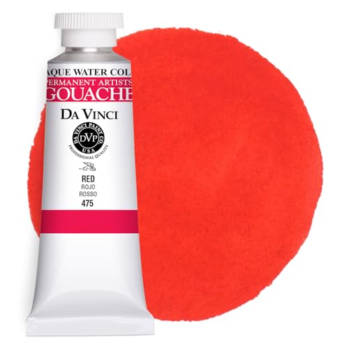 DA VINCI PAINTS Professional Artist Gouache Paint, Red, 37mL - color: Red