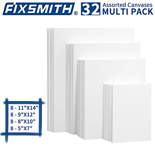 Canvas Boards for Painting Multi Pack- 5x7,8x10,9x12,11x14 (8 of Each),Set of 32, 100% Cotton Primed Canvas Panels for Acrylic, Oil, Art Supplies for Kids, Adults, Beginners - size: 5x7, 8x10, 9x12, 11x14