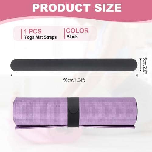 Yoga Mat Strap Slap Band, One Snap Yoga Mat Slap Band for Keep Mats Tightly Rolled Exercise Mat Sling Holder - color: Black