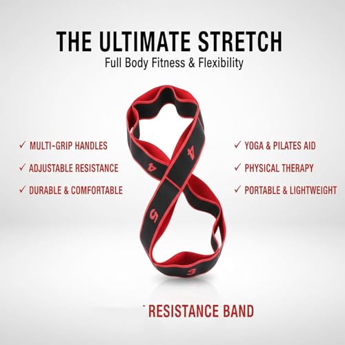 Fitness Resistance Bands with Handles, Fitness Resistance Band for Stretching and Yoga, Adjustable Bands for Full Body Stretching Shaping - color: Pink