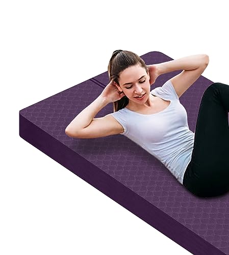 nuveti Large Exercise Mat - 15mm/20mm/30mm Thick Yoga Mat | Workout Mat for Fitness, Yoga, Pilates, Stretching & Floor Exercises for Women & Men with Free Carrying Bag - color: DarkPurple, size: 183X80X30MM