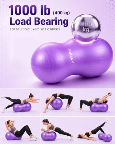 INPANY Peanut Exercise Ball for Labor, Physical Therapy & Fitness - color: Purple