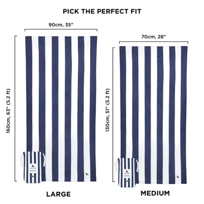 Dock & Bay Quick Dry Beach Towel - Cabana - Whitsunday Blue, Medium - color: Cabana - Whitsunday Blue, size: Medium (130x70cm, 51x27")