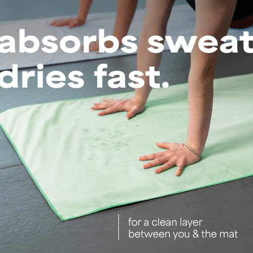 S&T INC. Aura Microfiber Yoga Mat Towel, 2 Pack, 26.5" x 72", Green | Soft and Absorbent, Quick-Dry for Gym, Pilates, and Hot Yoga, Compact for Gym Bag, Machine Washable - color: Green 2pk