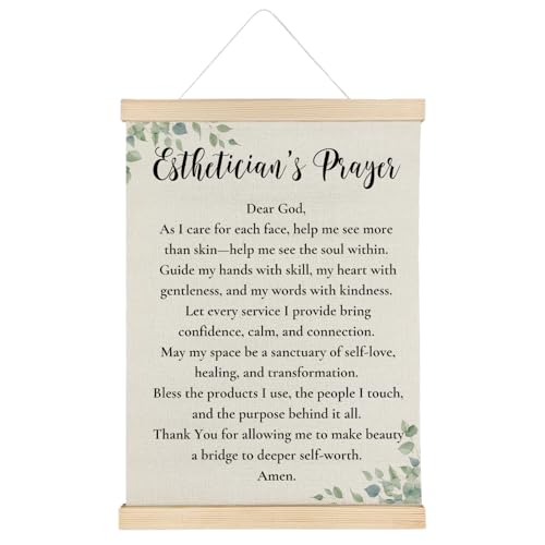 ATBWGT Esthetician's Prayer Christian Wall Art Decor, Beauty Room Decor, Inspirational Bible Verses Poster Hanger Frame for Spa Facial Room Salon Office, 12x16 Inch - color: Prayer - Esthetician