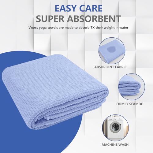 Hot Yoga Towel - Microfiber Non Slip Yoga Mat Towel with Grip Dot Sweat Absorbent Towel for Hot Yoga, Pilates and Fitness 72" x 24", Blue - color: Blue