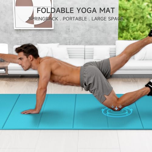 7-Fold Yoga Mat 74"x31" - color: Acid Blue